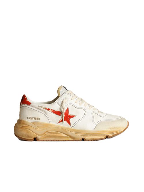 Golden Goose Running Sole Uomo con stella e talloncino in pelle con stampa rossa Golden Goose | GMF00126F00346010575